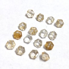 Natural golden rutile quartz 4x4mm hexagon cut 0.29 cts
